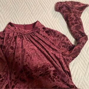 Velvet turtleneck low sleeve knee length dress